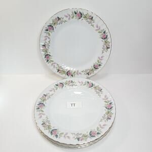 4 Dinner Plates 10-3/8" Regency Rose #2345 by Creative Replacement China [TT]